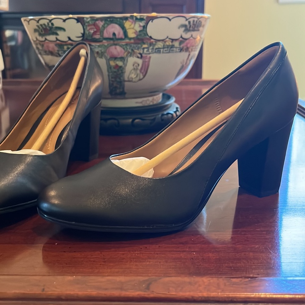Clarks Black Leather High Heels